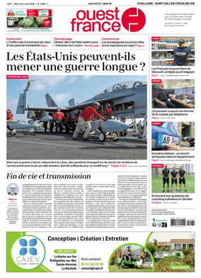 Cover of Ouest France (Challans / Saint-Gilles-Croix-de-Vie)