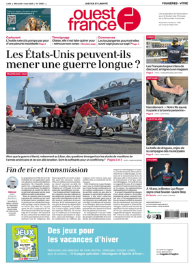 Cover of Ouest-France (Fougeres Vitre)