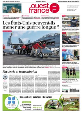 Cover of Ouest France (Les Herbiers / Montaigu)