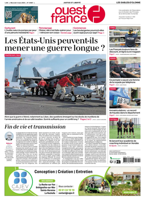 Cover of Ouest France (Les Sables-d'Olonne)