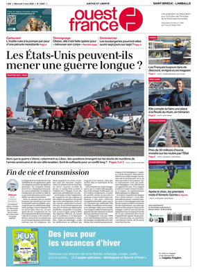 Cover of Ouest-France (Saint-Brieuc Lamballe)