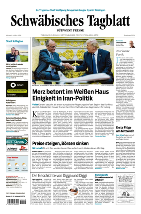 Cover of Schwabisches Tagblatt - Tubinger Chronik