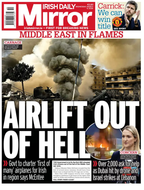 Cover of Irish Daily Mirror