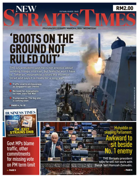 Cover of New Straits Times