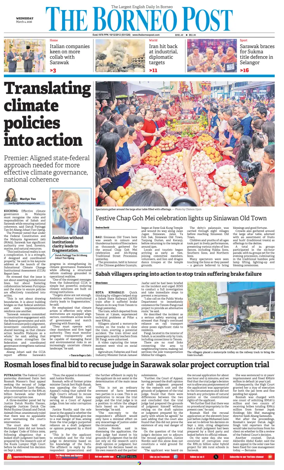 Cover of The Borneo Post (Sarawak)