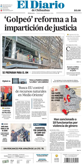 Cover of El Diario de Chihuahua