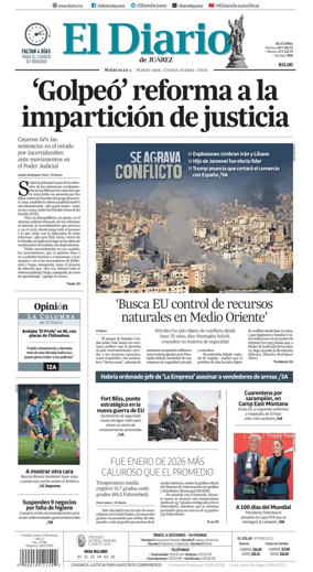Cover of El Diario de Juarez