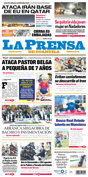 Cover of La Prensa de Coahuila