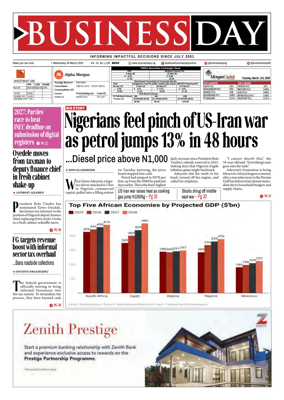 Cover of Business Day (Nigeria)