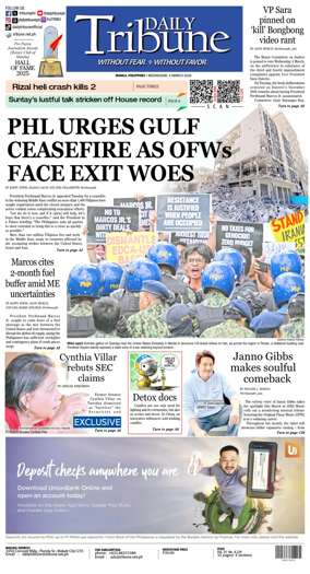 Cover of Daily Tribune (Philippines)
