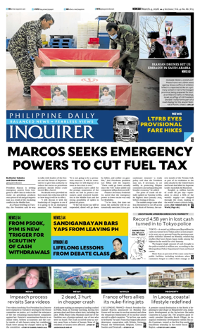 Cover of Philippine Daily Inquirer