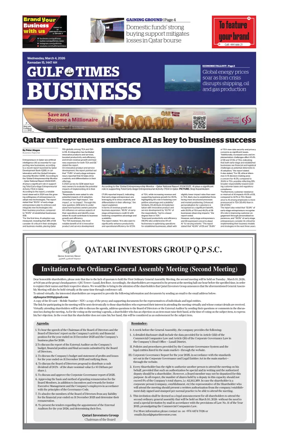 Cover of Gulf Times Business