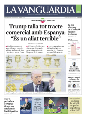 Cover of La Vanguardia (Catala)