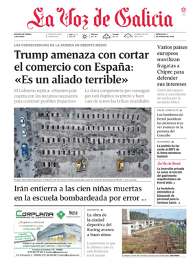 Cover of La Voz de Galicia (Ferrol)