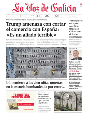 Cover of La Voz de Galicia (Lugo)