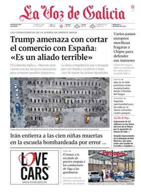 Cover of La Voz de Galicia (Vigo)