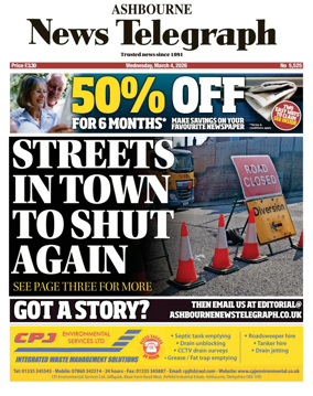 Cover of Ashbourne News Telegraph