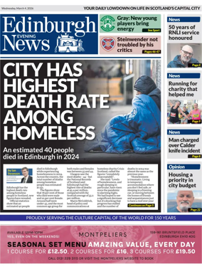 Cover of Edinburgh Evening News