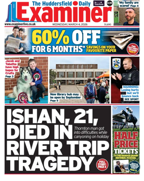 Cover of Huddersfield Daily Examiner