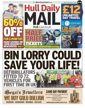 Cover of Hull Daily Mail