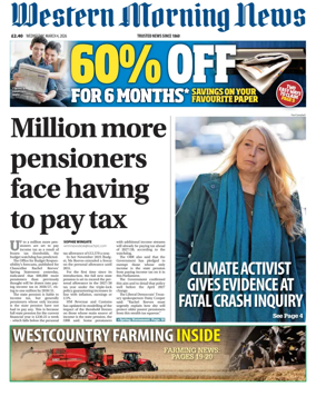 Cover of Western Morning News