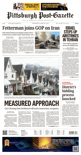 Cover of Pittsburgh Post-Gazette