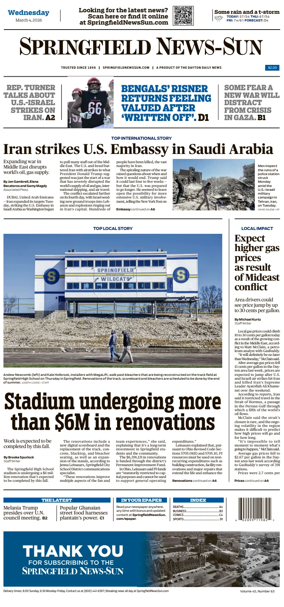 Cover of Springfield News-Sun