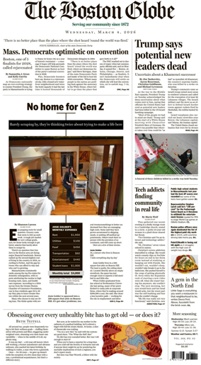 Cover of The Boston Globe