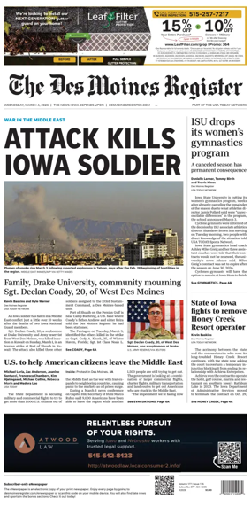 Cover of The Des Moines Register