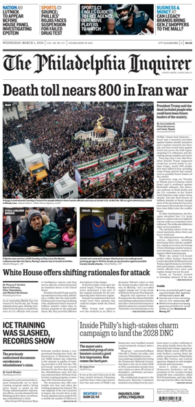 Cover of The Philadelphia Inquirer (South Jersey edition)