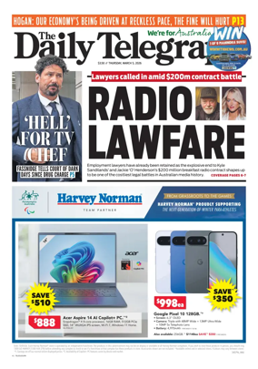 Cover of The Daily Telegraph (Sydney)