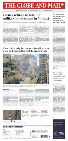 Cover of The Globe and Mail (BC Edition)