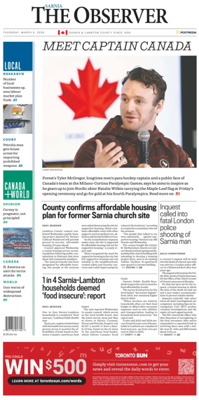 Cover of The Observer (Sarnia)