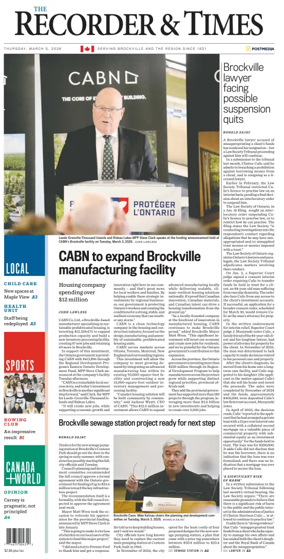 Cover of The Recorder & Times (Brockville)