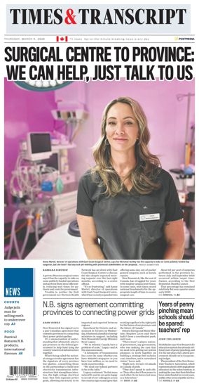 Cover of Times & Transcript