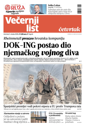 Cover of Vecernji list - Zagreb