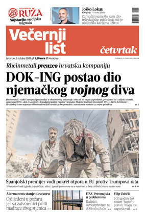 Cover of Vecernji list - Hrvatska