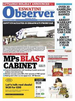 Cover of Eswatini Observer