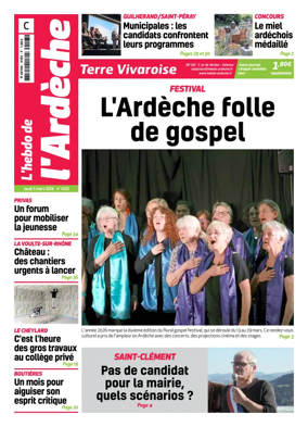 Cover of L'Hebdo de l'Ardeche – edition centre