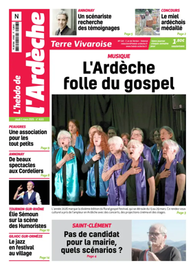 Cover of L'Hebdo de l'Ardeche – edition Nord