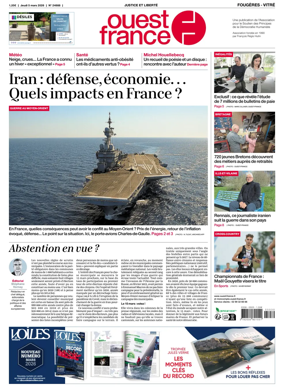 Cover of Ouest-France (Fougeres Vitre)
