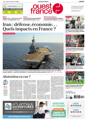 Cover of Ouest France (Lorient)