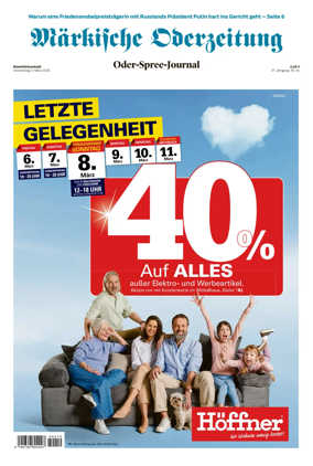 Cover of Markische Oderzeitung Eisenhuttenstadt