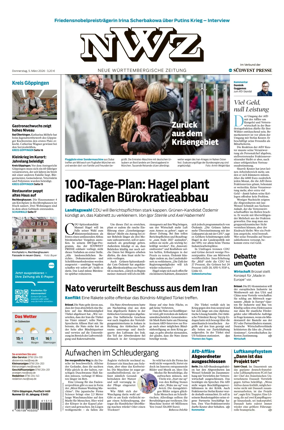 Cover of NWZ – Neue Wurttembergische Zeitung