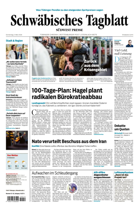 Cover of Schwabisches Tagblatt - Tubinger Chronik