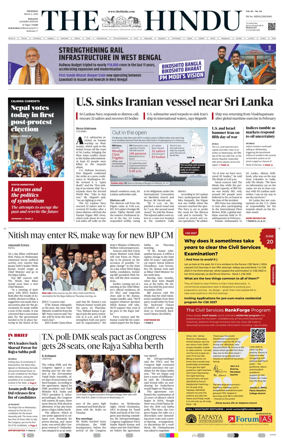 Cover of The Hindu (Kolkata)