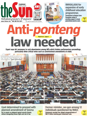 Cover of The Sun (Malaysia)