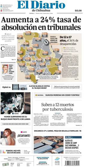 Cover of El Diario de Chihuahua