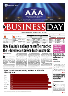 Cover of Business Day (Nigeria)
