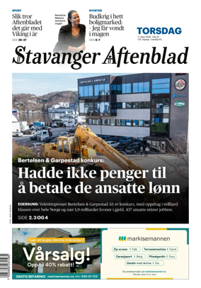 Cover of Stavanger Aftenblad